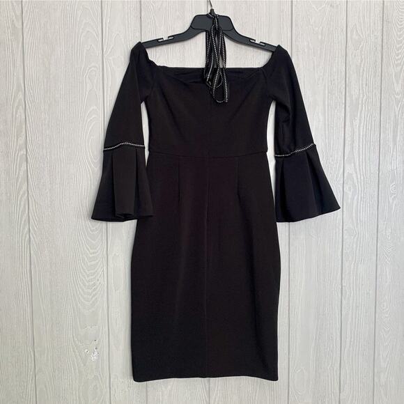 Alexis Black Bell Sleeve Dress Size Small - Picture 4 of 7